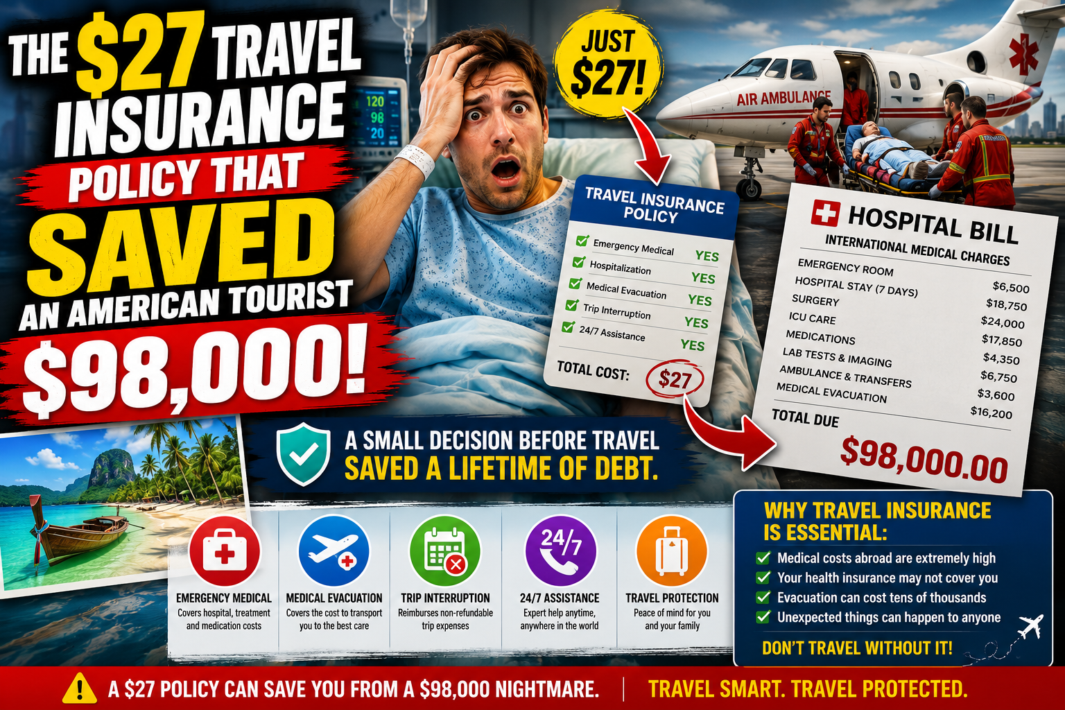 The $27 Travel Insurance Policy That Saved An American Tourist $98,000