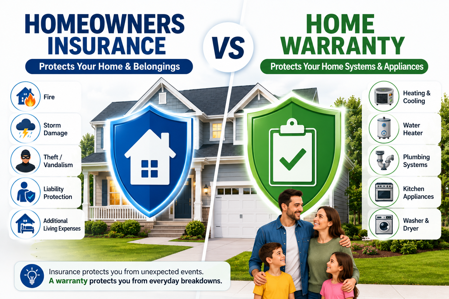 Homeowners Insurance vs Home Warranty: What’s the Difference?