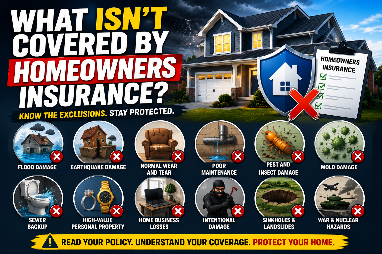 What Isn’t Covered by Homeowners Insurance?